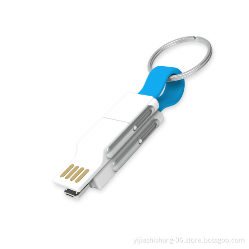 Yijiashishang Keychain Magnetic USB Cable 3 in 1 multi functional portable charging cable